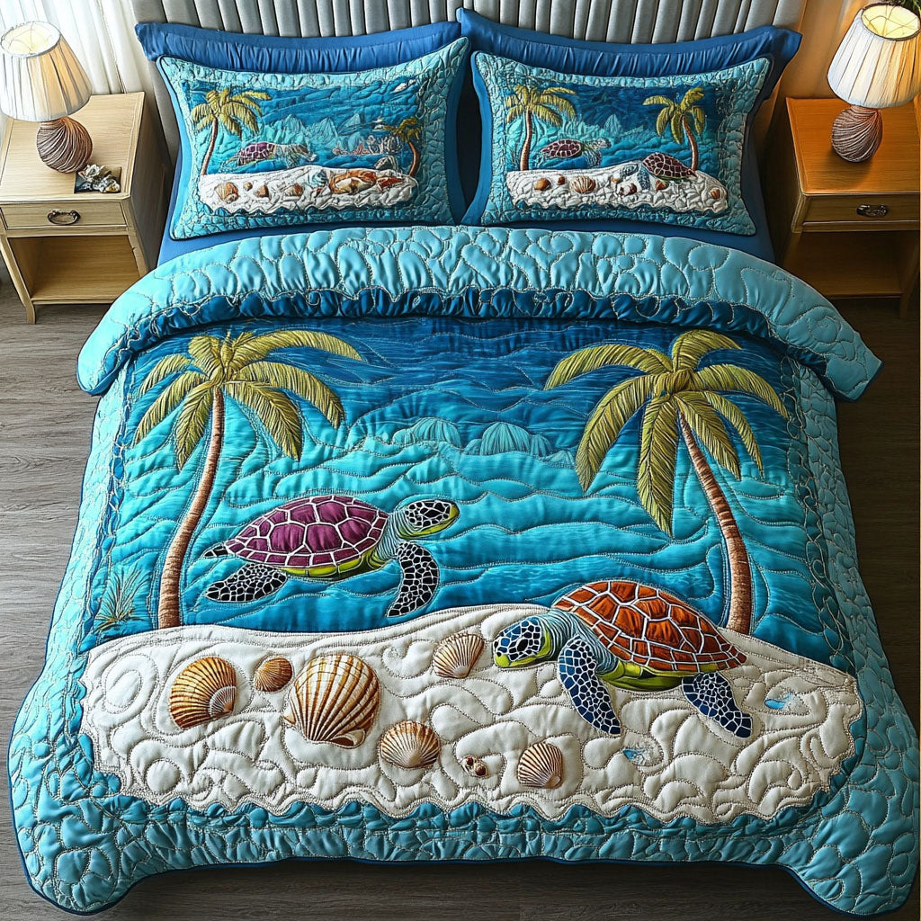 Dreamy Turtle Drift 3-Piece Quilted Bedding Set NCU0NT7101 – Vantique