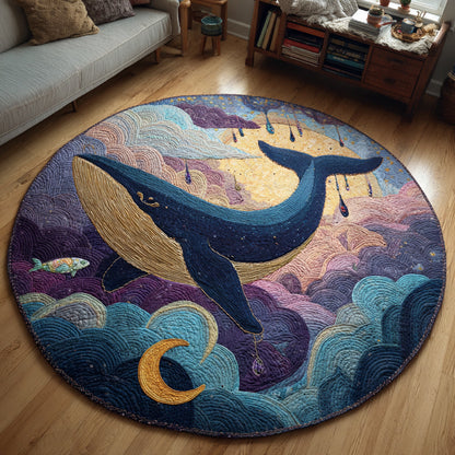 Dreamy Whale Quilted Round Mat NCU0HH155