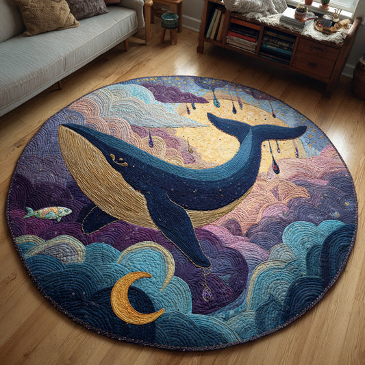 Dreamy Whale Quilted Round Mat NCU0HH155