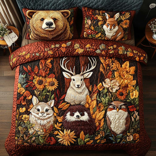 Dreamy Woodland Haven 3-Piece Quilted Bedding Set NCU0NT8719