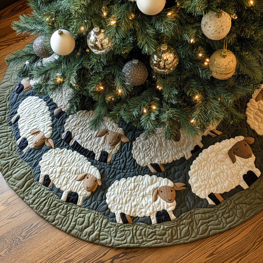 Dreamy Wool Christmas Quilted Tree Skirt NCU0NT10789