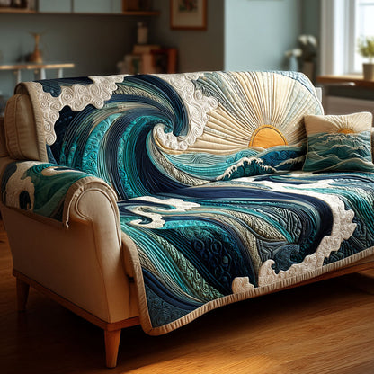 Drift Wave Quilted Sofa Cover NCU0NT11785