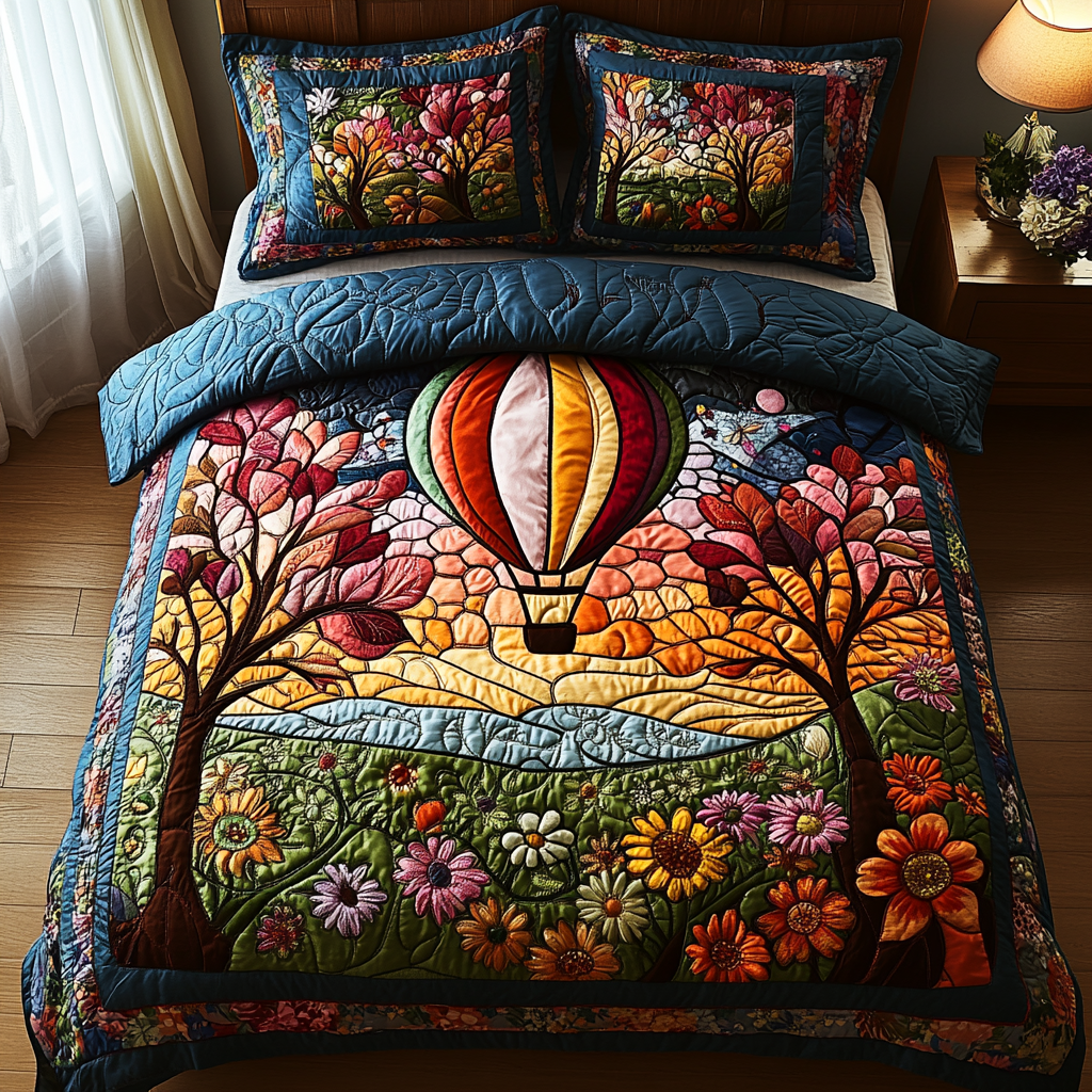 Drifting Horizons 3-Piece Quilted Bedding Set NCU0DV3386