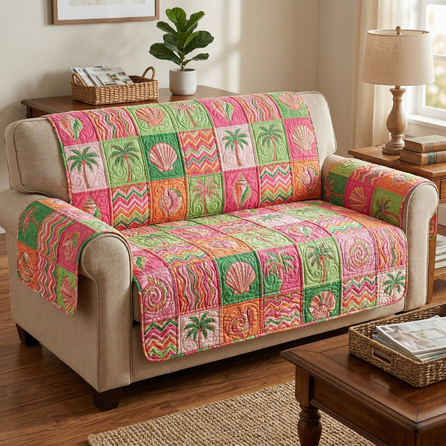 Driftwood Coast Quilted Sofa Cover NCU0TD2679