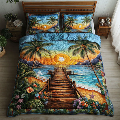 Driftwood Dreams 3-Piece Quilted Bedding Set NCU0PT5893