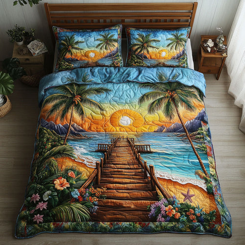 Driftwood Dreams 3-Piece Quilted Bedding Set NCU0PT5893