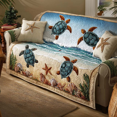 Driftwood Turtle Quilted Sofa Cover NCU0NT11688