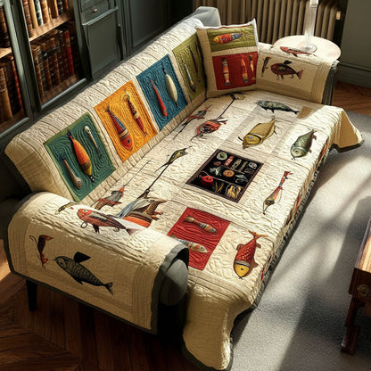 Driftwood and Line Quilted Sofa Cover NCU0PT11077