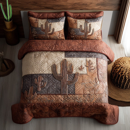 Dry Cactus 3-Piece Quilted Bedding Set NCU0DV6707