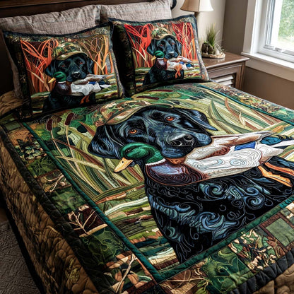 Duck Retriever 3-Piece Quilted Bedding Set NCU0NT11501