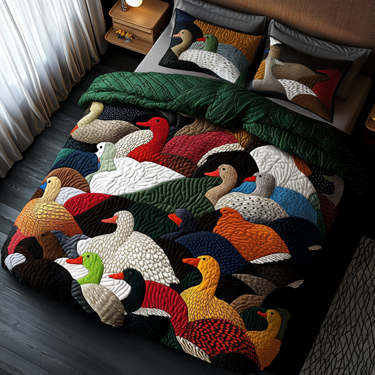 Duckling Dreams 3-Piece Quilted Bedding Set NCU0VH2295