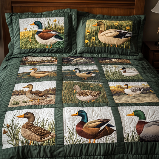 Ducky Delight 3-Piece Quilted Bedding Set NCU0VH4155
