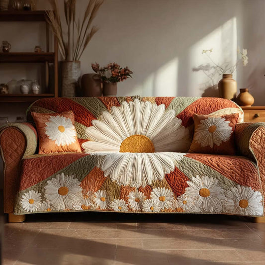 Dusk Daisy Quilted Sofa Cover NCU0HH1834