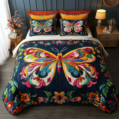 Dusk Wings 3-Piece Quilted Bedding Set NCU0VL2373