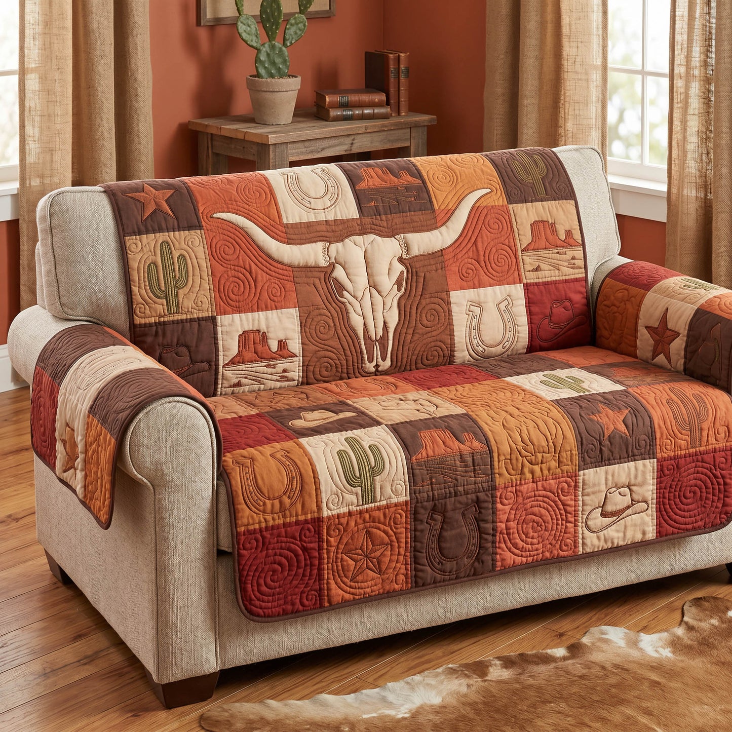Dustveil Horn Quilted Sofa Cover NCU0TD2752