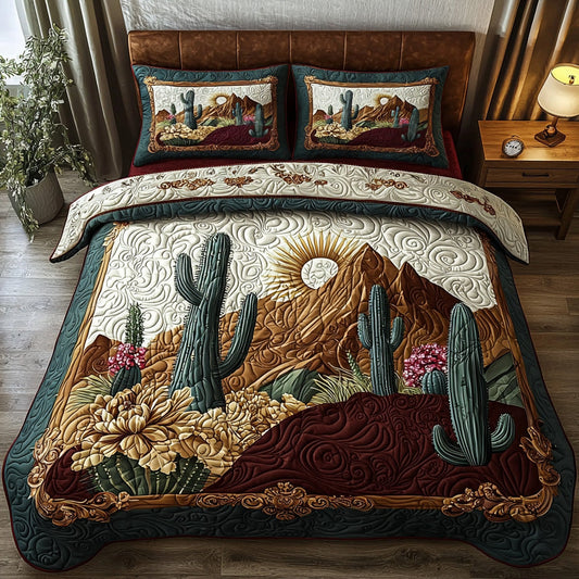 Dusty Bloom 3-Piece Quilted Bedding Set NCU0DV6712