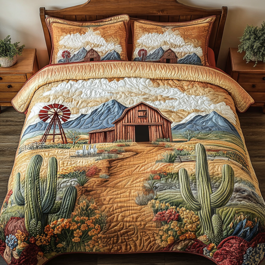 Dusty Roads 3-Piece Quilted Bedding Set NCU0VH5064