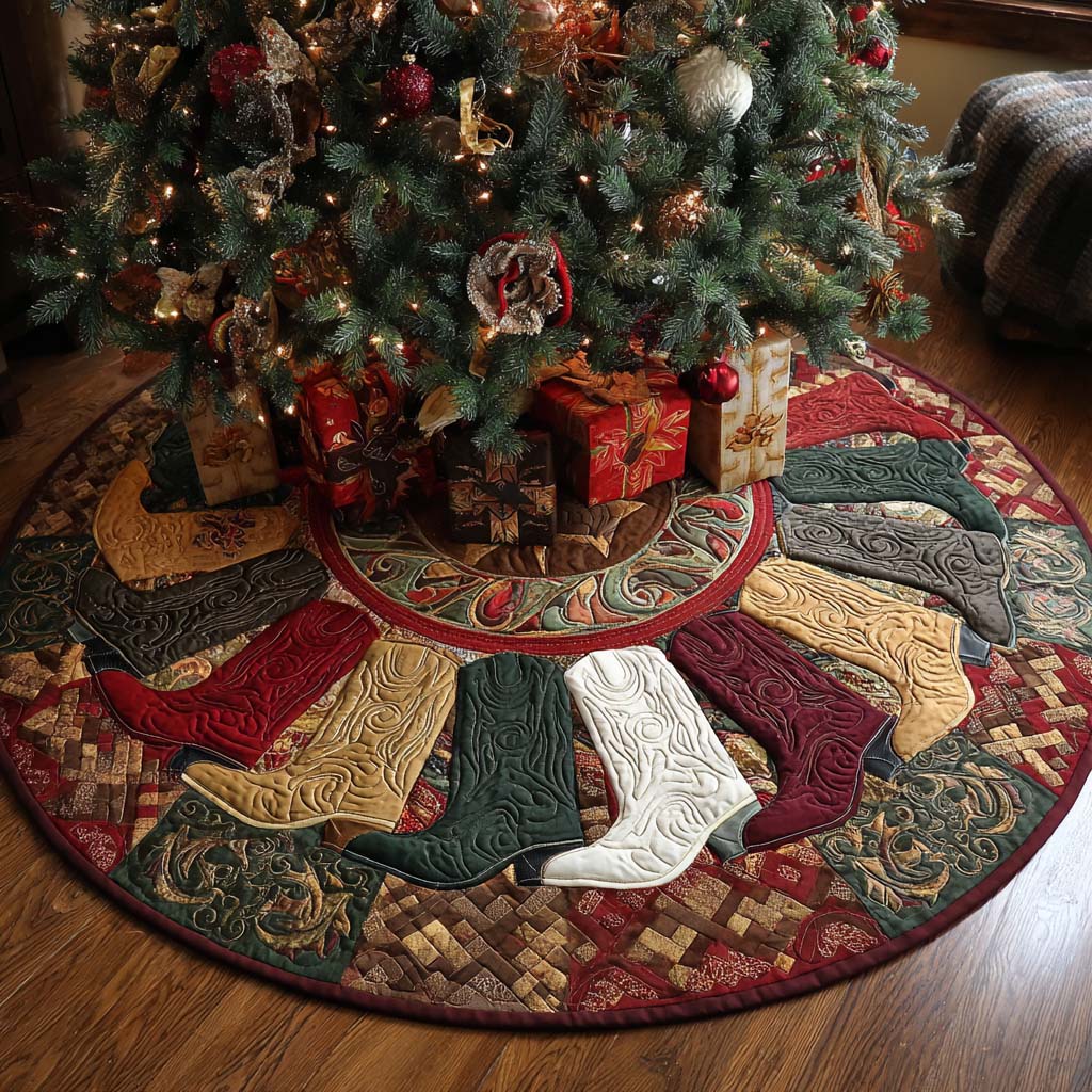 Dusty Trail Christmas Quilted Tree Skirt NCU0NT11207