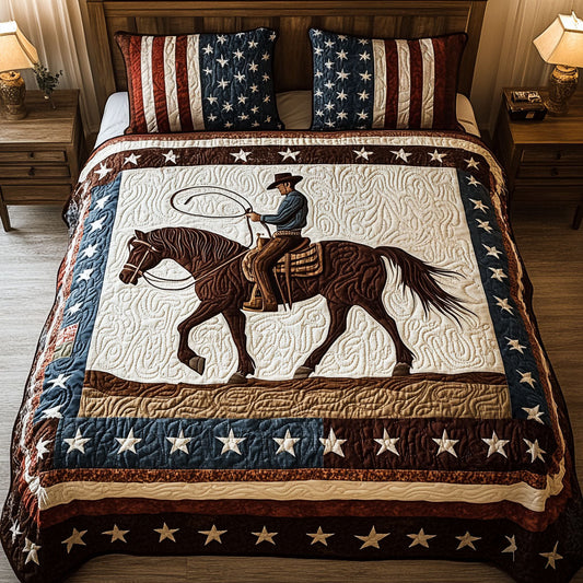 Dusty Trails 3-Piece Quilted Bedding Set NCU0NT2489