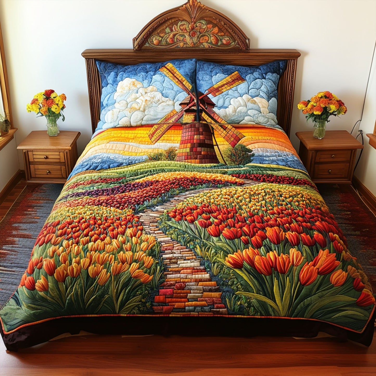 Dutch Delight 3-Piece Quilted Bedding Set NCU0PT6356