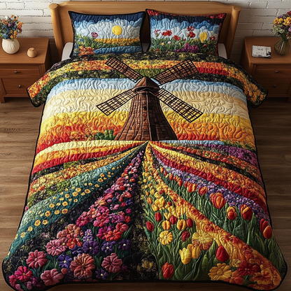 Dutch Sunrise 3-Piece Quilted Bedding Set NCU0VH5072