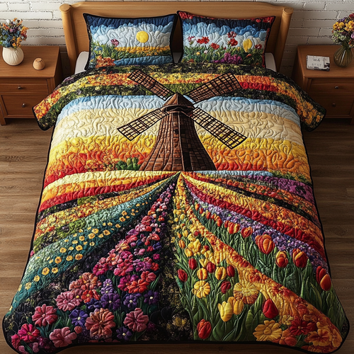 Dutch Sunrise 3-Piece Quilted Bedding Set NCU0VH5072