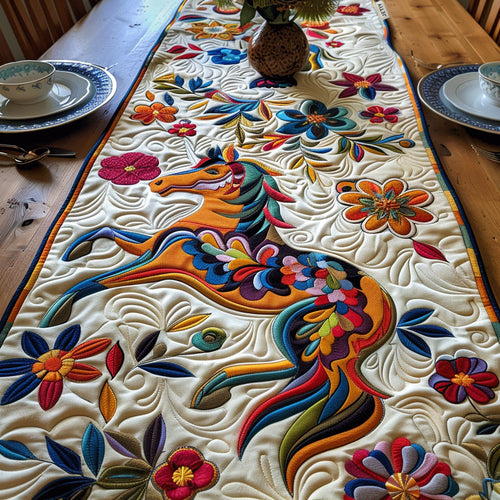 Dynamic Horse Design Quilted Table Runner NCU0PD287