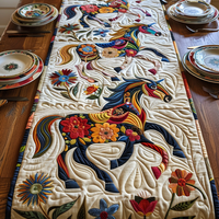 Dynamic Horse Design Quilted Table Runner NCU0PD219