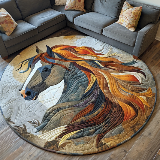Dynamic Horse Quilted Round Mat NCU0DV5416
