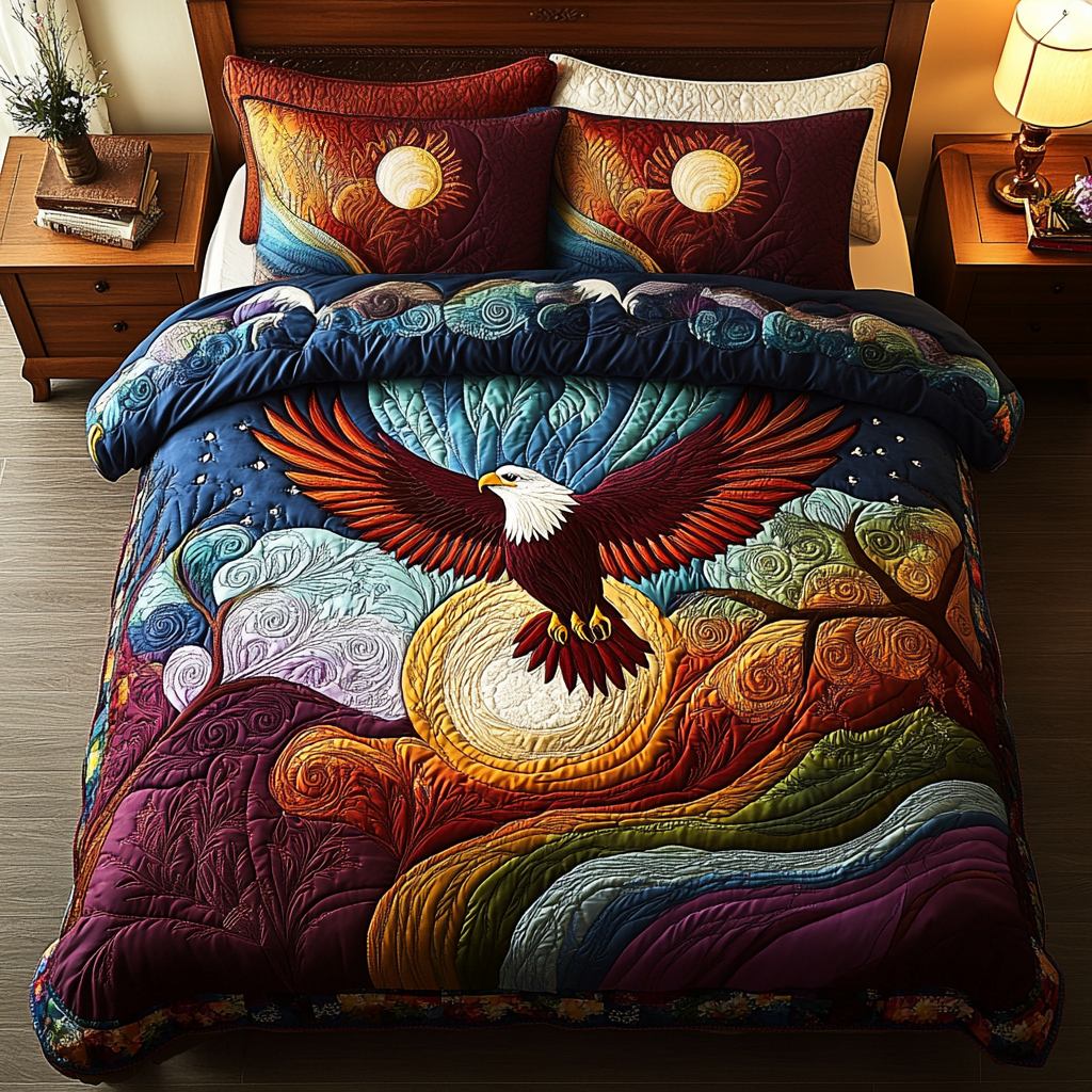 Eagle Crest 3-Piece Quilted Bedding Set NCU0DK4489