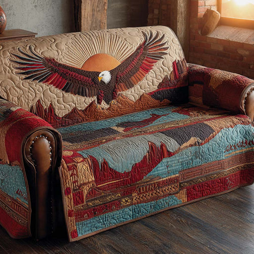 Eagle Crest Western Quilted Sofa Cover NCU0XD1831