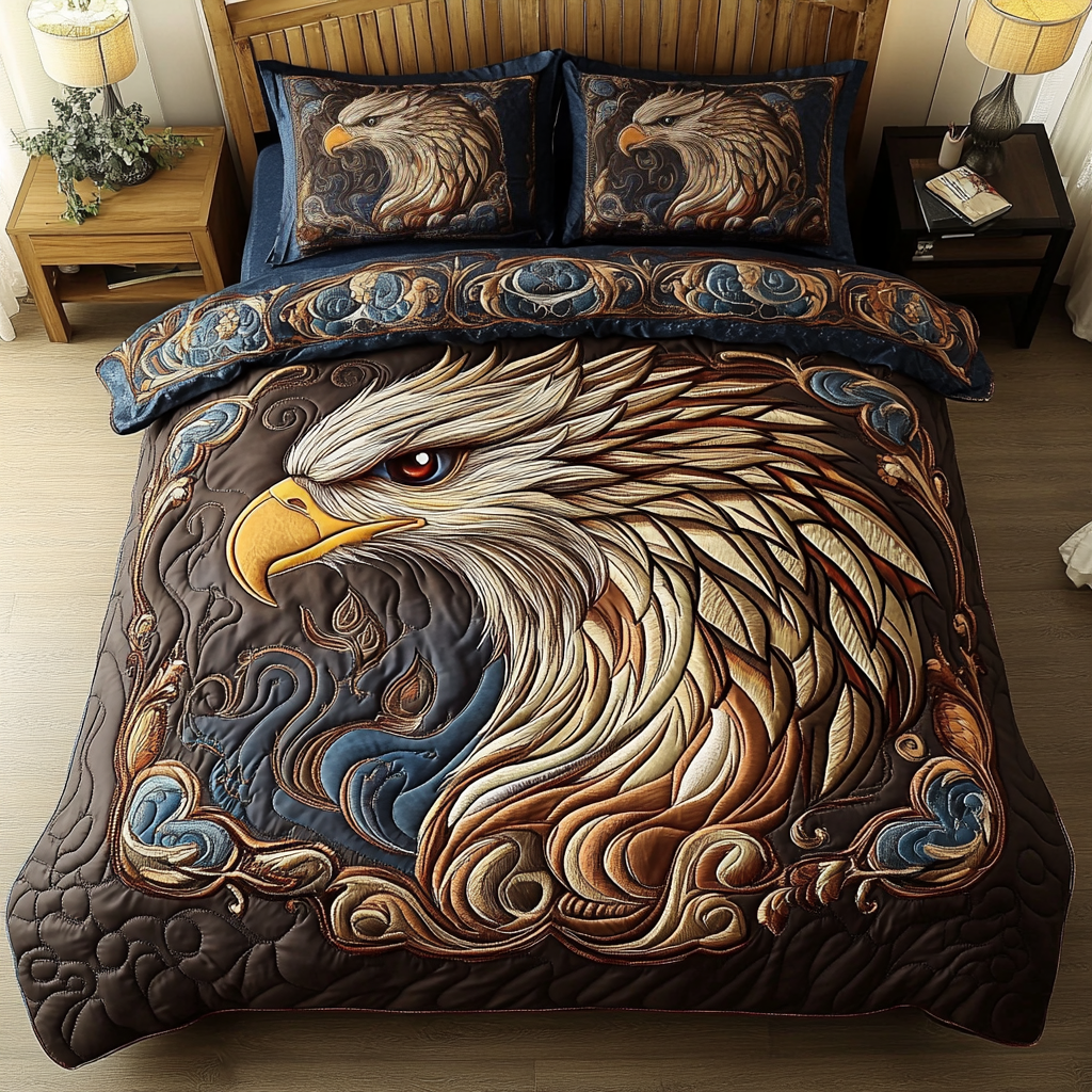 Eagle Flame 3-Piece Quilted Bedding Set NCU0DK9220