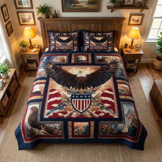Eagle Glory 3-Piece Quilted Bedding Set NCU0DK12174