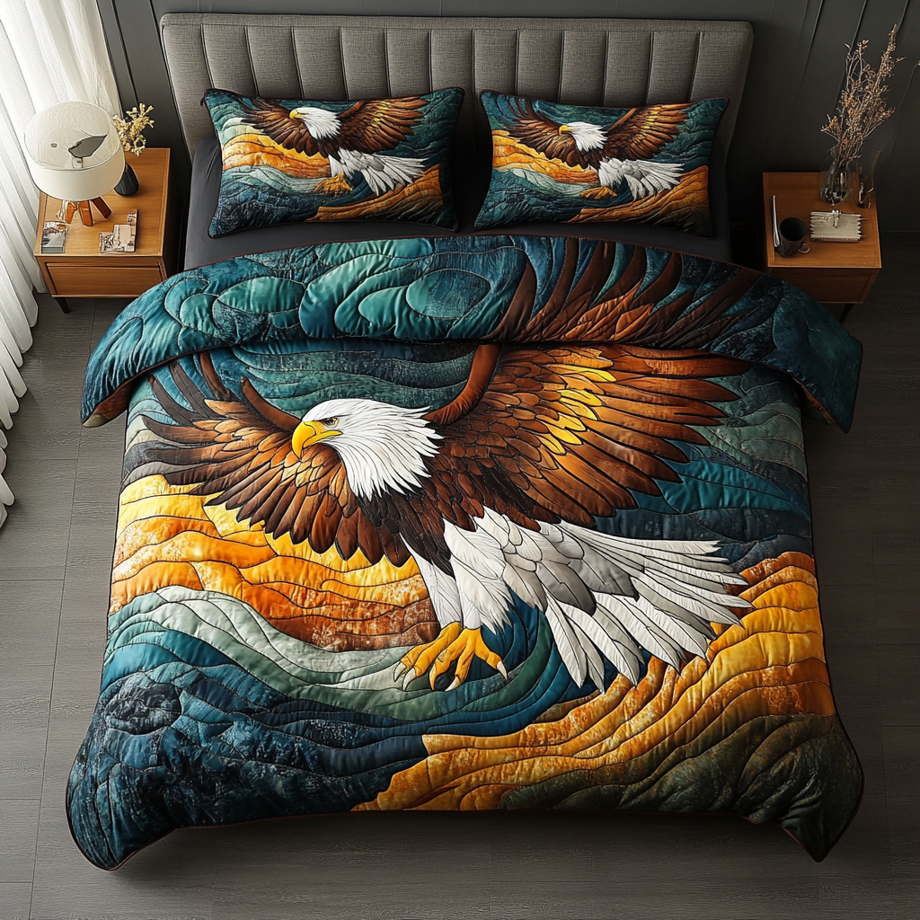 Eagle Realm 3-Piece Quilted Bedding Set NCU0DV3091