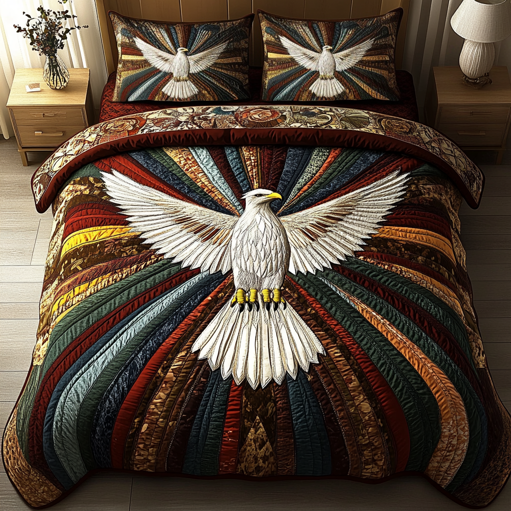 Eagle Spirit 3-Piece Quilted Bedding Set NCU0DK3638