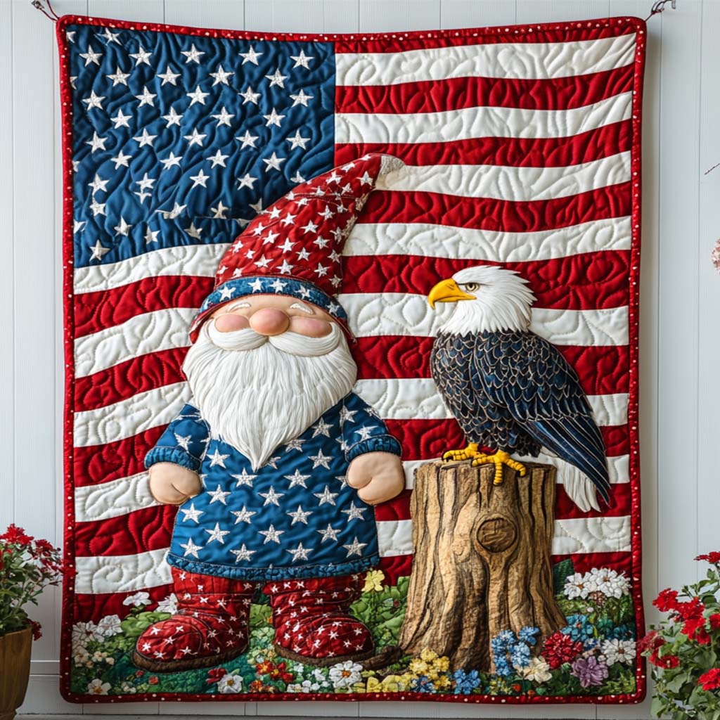 Eagle and Gnome Quilted Blanket NCU0NT8216