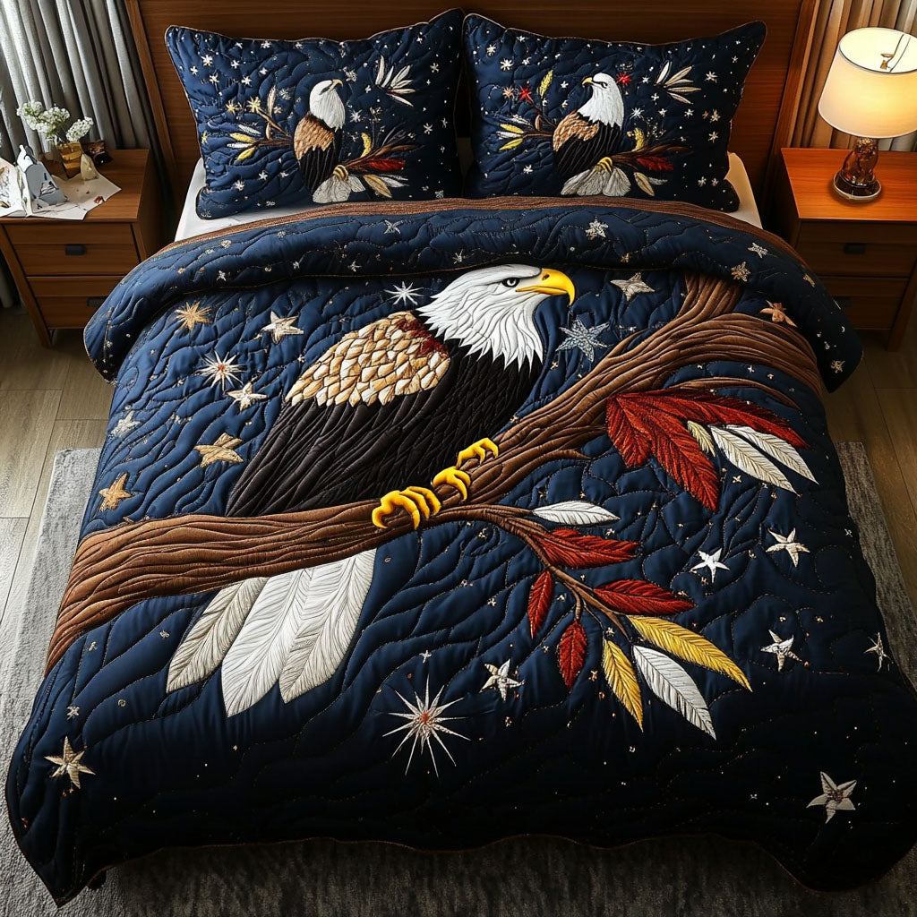 Eagle of Liberty 3-Piece Quilted Bedding Set NCU0PT7644  Vantique