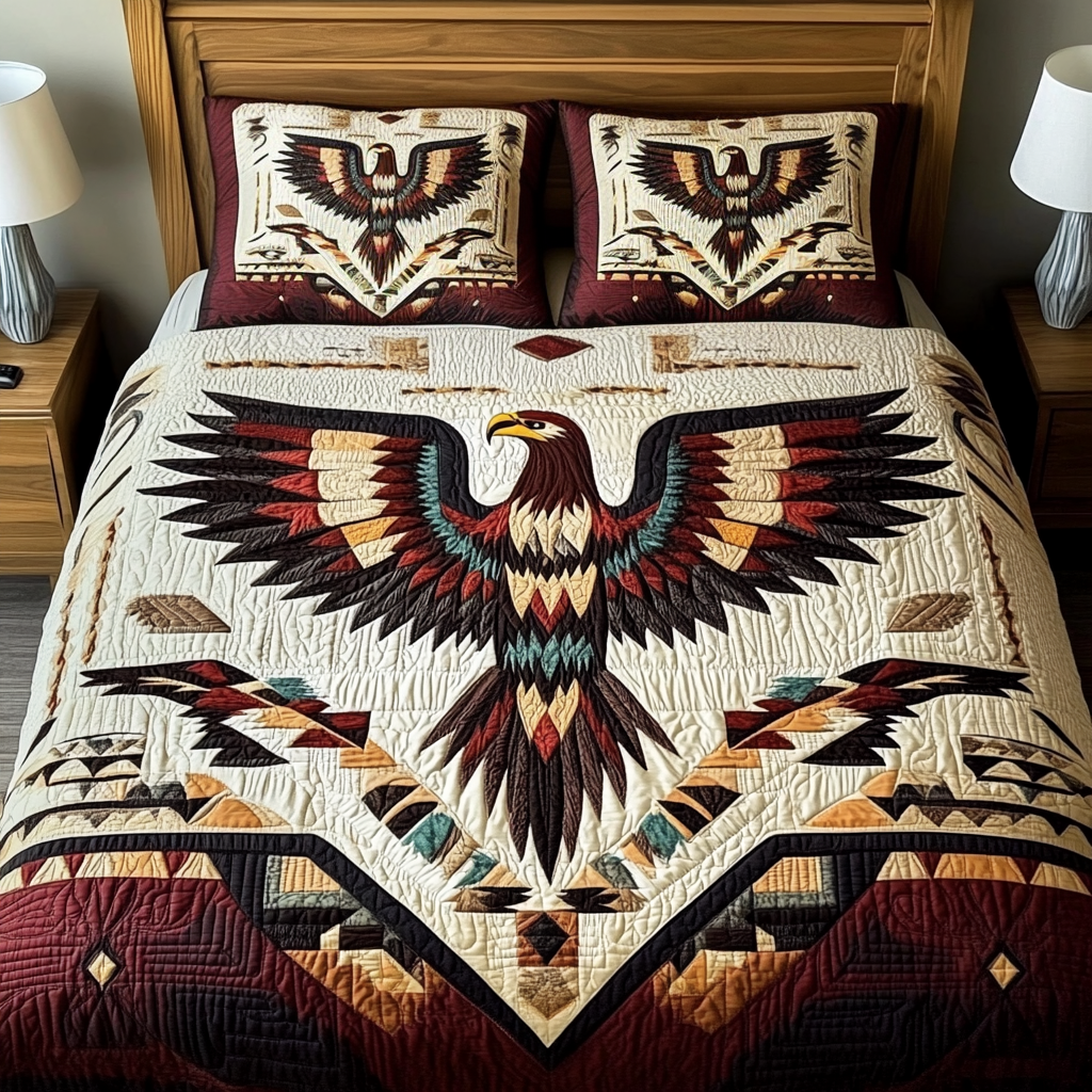 Eagles Flight 3-Piece Quilted Bedding Set NCU0VH1582