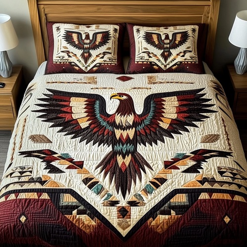 Eagles Flight 3-Piece Quilted Bedding Set NCU0VH1582