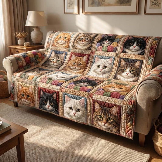 Earth Cat Gallery Quilted Sofa Cover NCU0HH1949