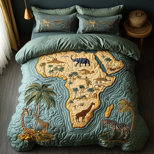 Earth Pulse 3-Piece Quilted Bedding Set NCU0VH5566