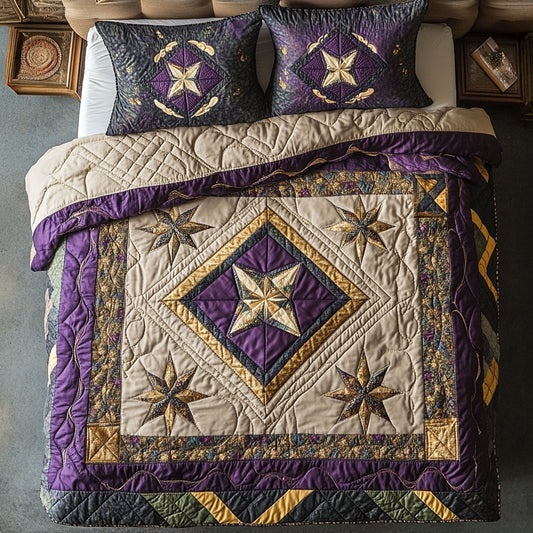 Earth Star Glow 3-Piece Quilted Bedding Set NCU0PT6833