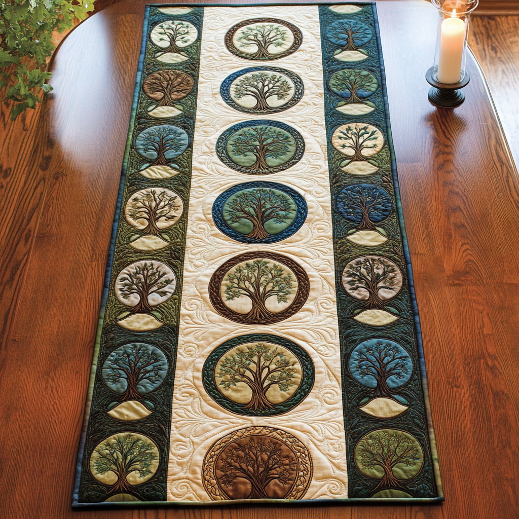 Earth Threads Quilted Table Runner NCU0VH5472