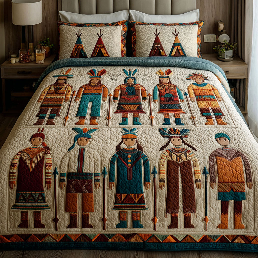 Earth Tones 3-Piece Quilted Bedding Set NCU0DK11848