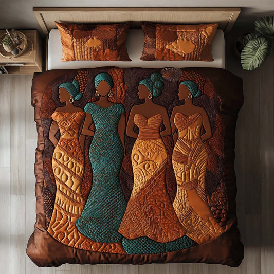 Earth Tones 3-Piece Quilted Bedding Set NCU0NT7670