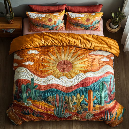 Earth Tones 3-Piece Quilted Bedding Set NCU0VH3574
