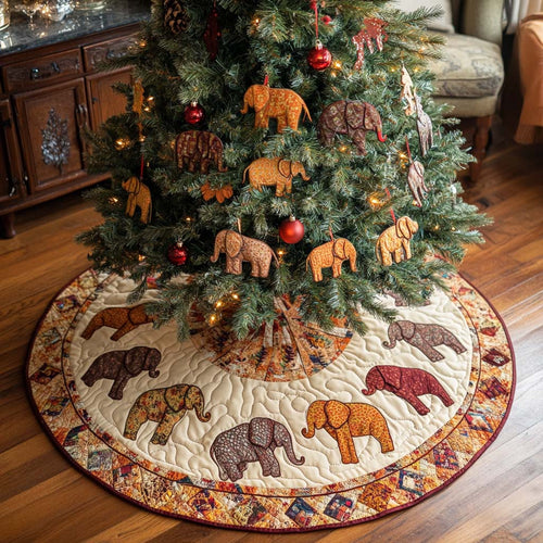 Earth Tones Christmas Quilted Tree Skirt NCU0NT2233