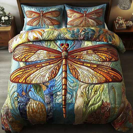 Earth Whirl 3-Piece Quilted Bedding Set NCU0VH5835