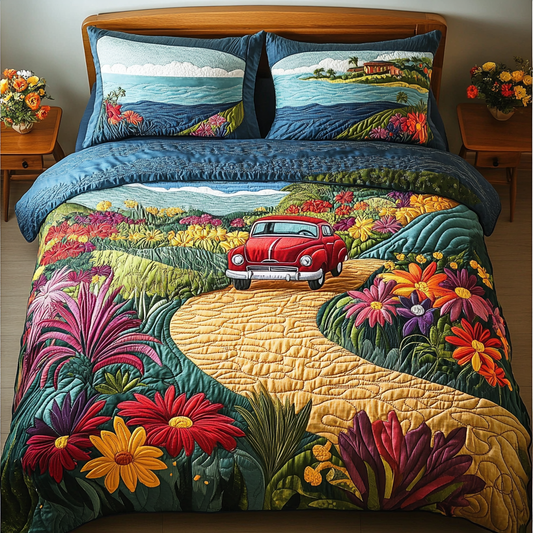 Earthbound Bliss 3-Piece Quilted Bedding Set NCU0DK6332