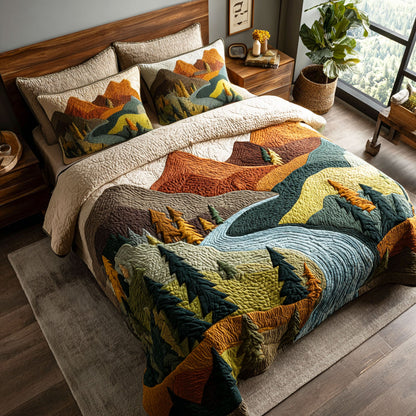 Earthbound Calm 3-Piece Quilted Bedding Set NCU0TV021